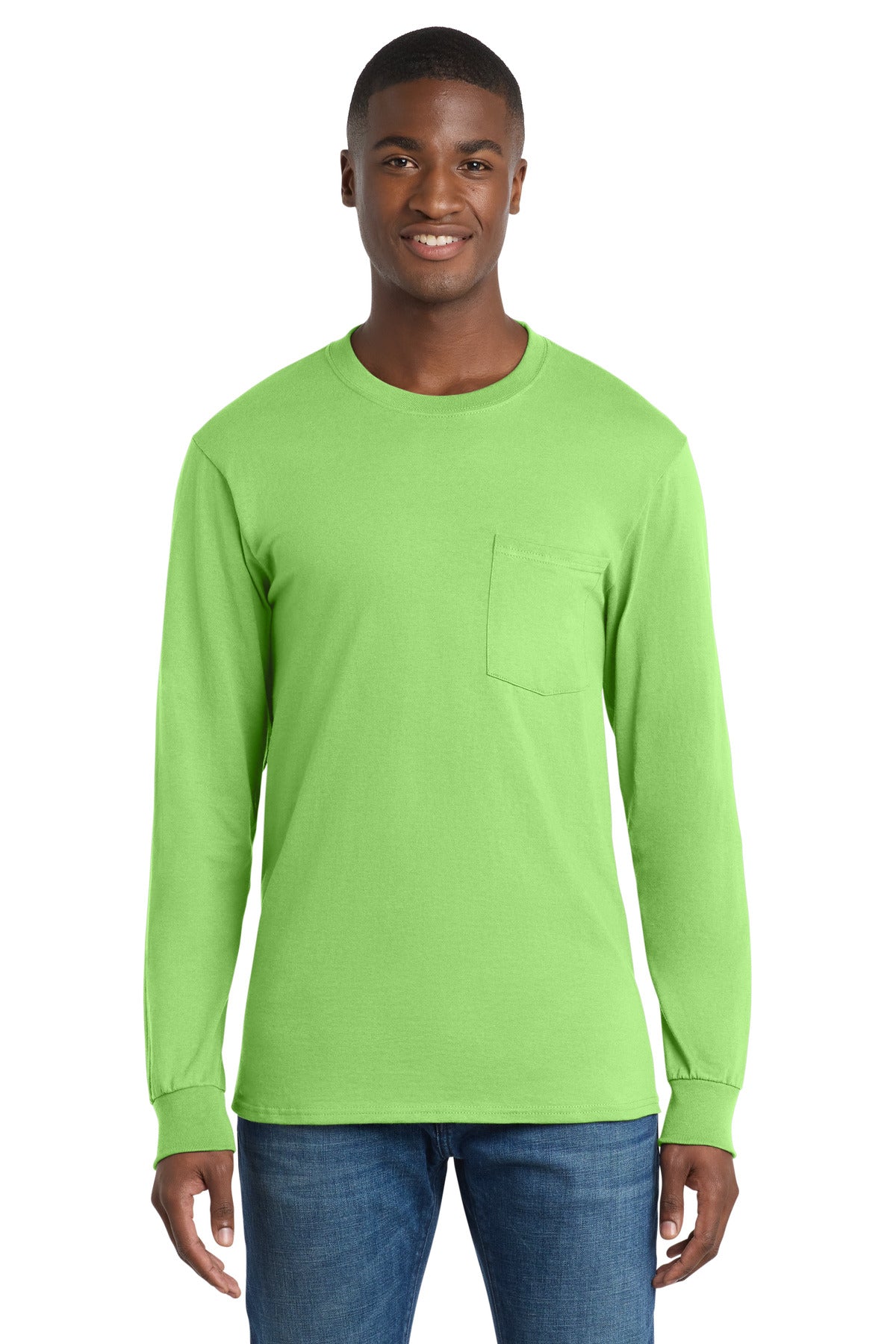 Port & Co ™ Long Sleeve Essential Pocket Tee. PC61LSP